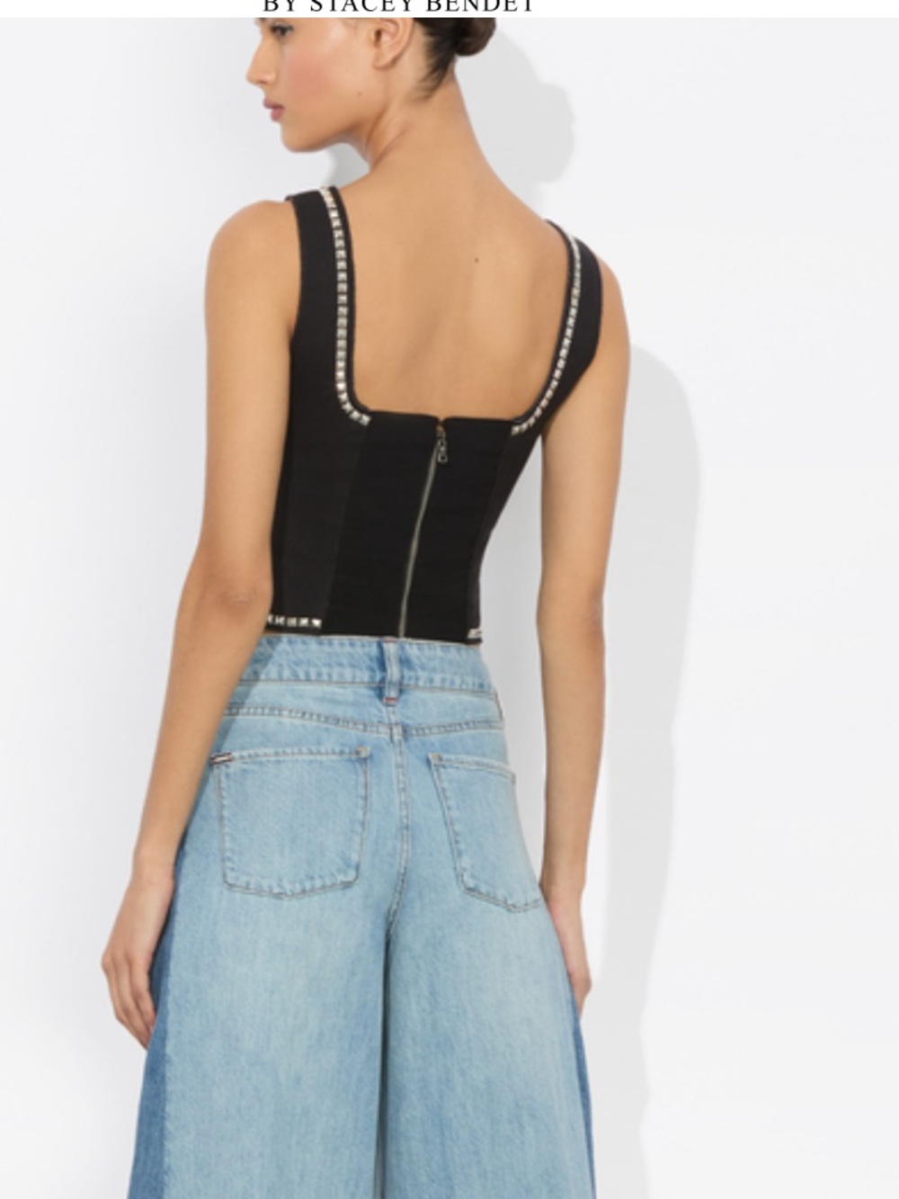 Alice + Olivia Black Tank with Multicolor Embellished Peace Hand - Picture 6 of 10
